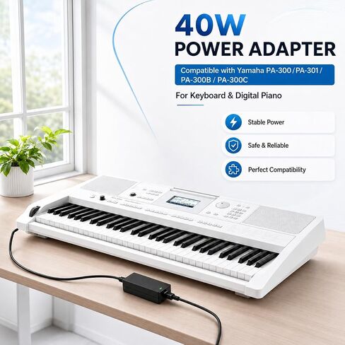 16V 2.5A Adapter Compatible with Yamaha PA-300/PA-301 Keyboard in Kuwait