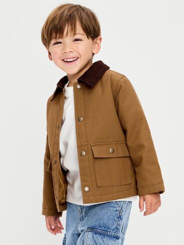 Old Navy Canvas Barn Jacket for Toddler Boys - Caramel Crunch in Kuwait