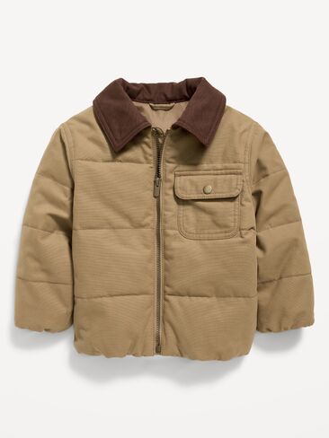 Old Navy Workwear Puffer Jacket for Toddler Boys - Caramel Sugar in Kuwait