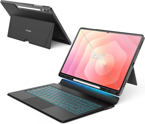 Upgrade Keyboard Case for Samsung Galaxy Tab S11 Ultra/S10 Ultra/S9 Ultra/S8 Ultra 14.6",Detachable Keyboard,Multi-Touch Trackpad,7-Color Backlit,AI & DeX Keys,Auto Wake/Sleep,S Pen Holder,Dark in Saudi Arabia