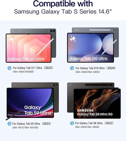 Upgrade Keyboard Case for Samsung Galaxy Tab S11 Ultra/S10 Ultra/S9 Ultra/S8 Ultra 14.6",Detachable Keyboard,Multi-Touch Trackpad,7-Color Backlit,AI & DeX Keys,Auto Wake/Sleep,S Pen Holder,Dark in Saudi Arabia