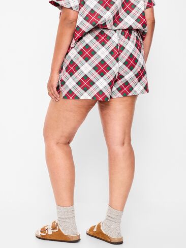 شورت بيجامة من الفانيلا من Old Navy للنساء - أبيض منقوش (يتوافق مع الشهرة!) in Kuwait