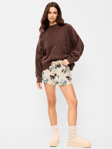شورت بيجامة من الفانيلا من Old Navy للنساء - مقصورة شتوية (تطابق الشهرة!) in Kuwait