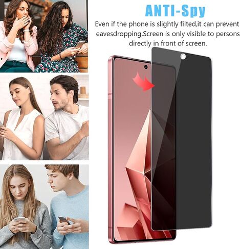 2 Pack for Infinix Note 50 4G/50 Pro 4G/ 50 Pro Plus Privacy Tempered Glass Screen Protector, Anti-Spy 9H Hardness Case Friendly Film in Saudi Arabia