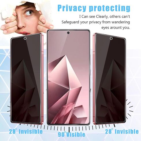 2 Pack for Infinix Note 50 4G/50 Pro 4G/ 50 Pro Plus Privacy Tempered Glass Screen Protector, Anti-Spy 9H Hardness Case Friendly Film in Saudi Arabia