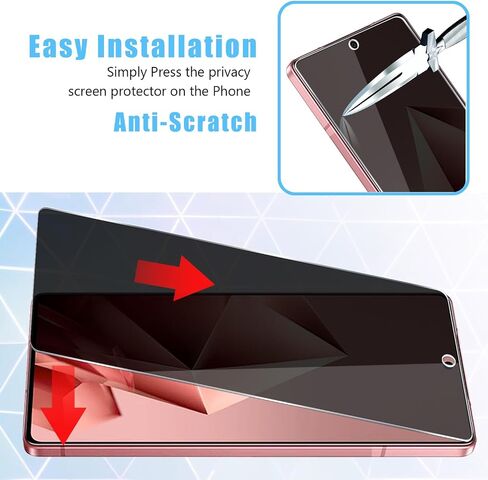 2 Pack for Infinix Note 50 4G/50 Pro 4G/ 50 Pro Plus Privacy Tempered Glass Screen Protector, Anti-Spy 9H Hardness Case Friendly Film in Saudi Arabia