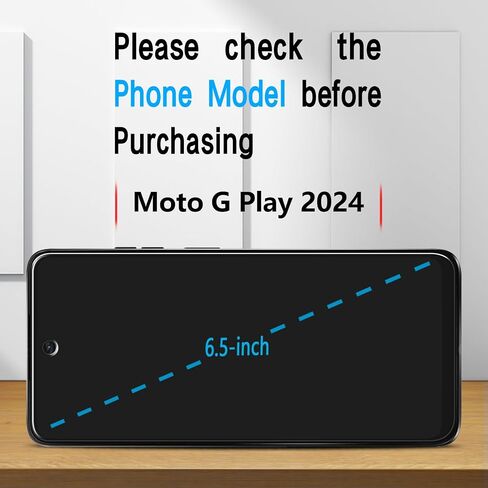Slanku 3 Pack Tempered Glass for Motorola Moto G Play 2024 Screen Protector in Kuwait