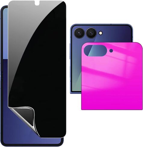 for Samsung Galaxy Z Flip 7 Z Flip 8 Inner Privacy Screen Protector+Outer Anti spy Tempered Glass Gradient Colorful Anti blue Film in Saudi Arabia