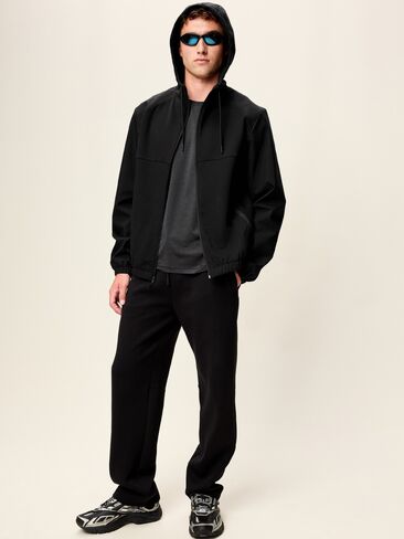 Old Navy Dynamic Fleece Mixed-Media Full-Zip Hoodie - Black Jack in Kuwait