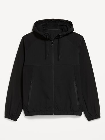 Old Navy Dynamic Fleece Mixed-Media Full-Zip Hoodie - Black Jack in Kuwait