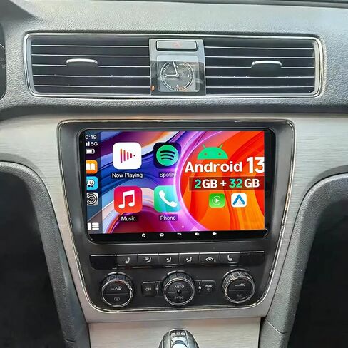 Double Din Car Stereo for VW Passat Nms 2012-2014 with Carplay Android Auto 2+32G Car Radio w/9 Inch Touch Screen GPS Bluetooth WiFi Navigation Split Screen FM/RDS Mirror Link SWC Backup Camera Mic in Saudi Arabia