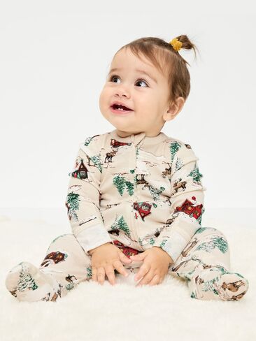 Old Navy 2-Way-Zip Sleep & Play Footed One-Piece for Baby - Winter Cabin (Match the Fam!) in Kuwait