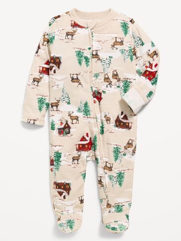 Old Navy 2-Way-Zip Sleep & Play Footed One-Piece for Baby - Winter Cabin (Match the Fam!) in Kuwait