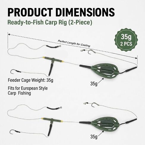 2 PCS Weighted Method Feeders for Carp Fishing, Bait Cage Design in Saudi Arabia