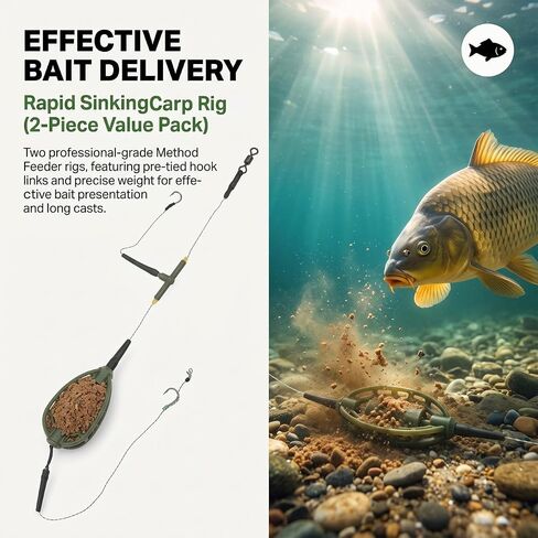 2 PCS Weighted Method Feeders for Carp Fishing, Bait Cage Design in Saudi Arabia
