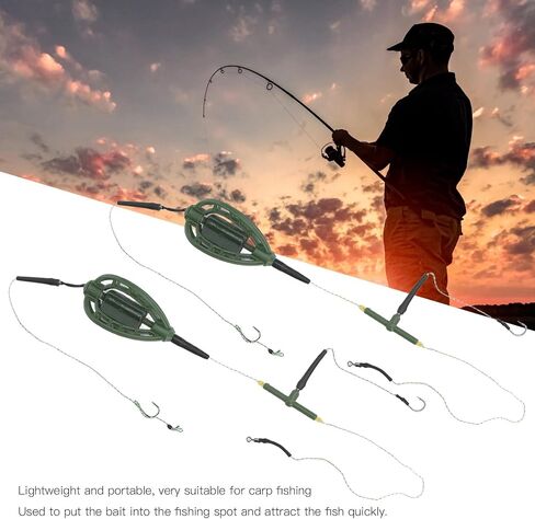 2 PCS Weighted Method Feeders for Carp Fishing, Bait Cage Design in Saudi Arabia