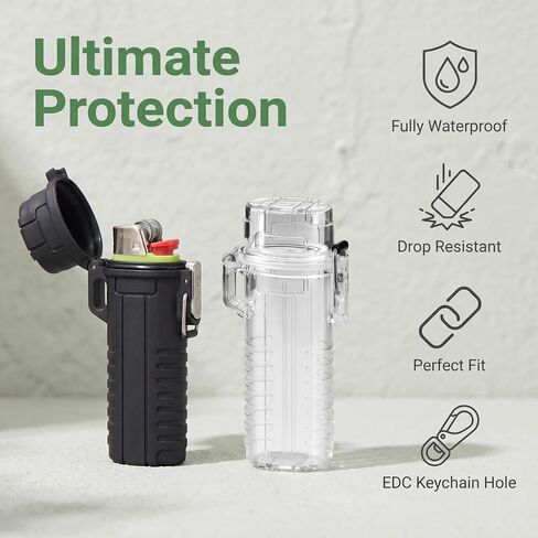 2 Pcs Waterproof Lighter Case Cover Holder for BIC Regular Lighters Sleeve in Saudi Arabia