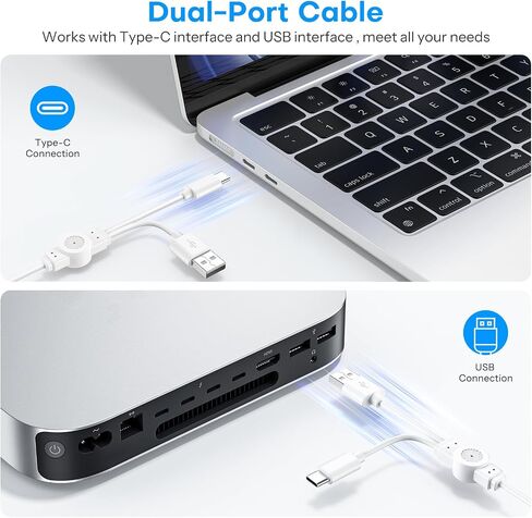 Wired Keyboard and Mouse for Mac, USB-C & USB-A, Number Pad, Silver White in Saudi Arabia