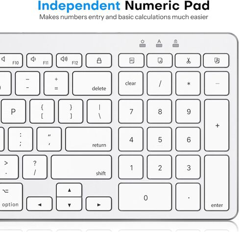 Wired Keyboard and Mouse for Mac, USB-C & USB-A, Number Pad, Silver White in Saudi Arabia