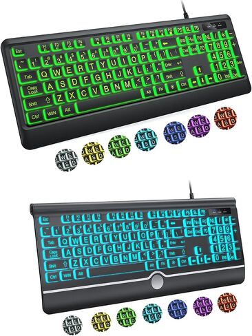 KOPJIPPOM Largr Print Backlit Keyboard in Saudi Arabia