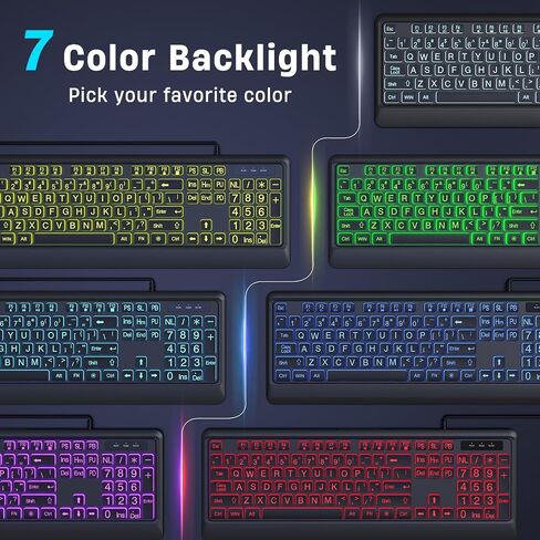 KOPJIPPOM Largr Print Backlit Keyboard in Saudi Arabia