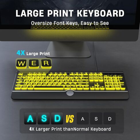 KOPJIPPOM Largr Print Backlit Keyboard in Saudi Arabia