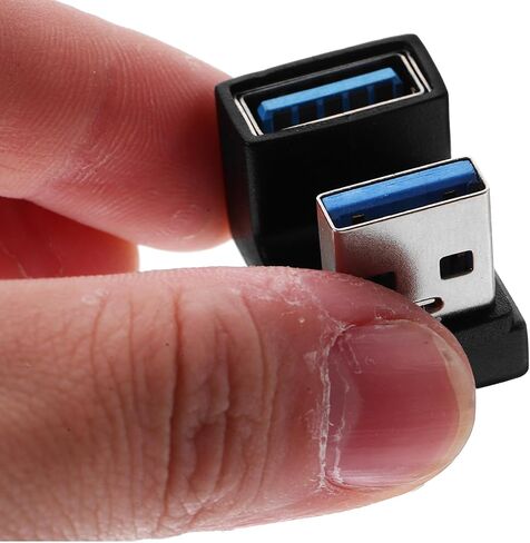 Hemoton 2pcs USB 3.0 Male to Female Right Angle Adapter 10gbps Black in Saudi Arabia