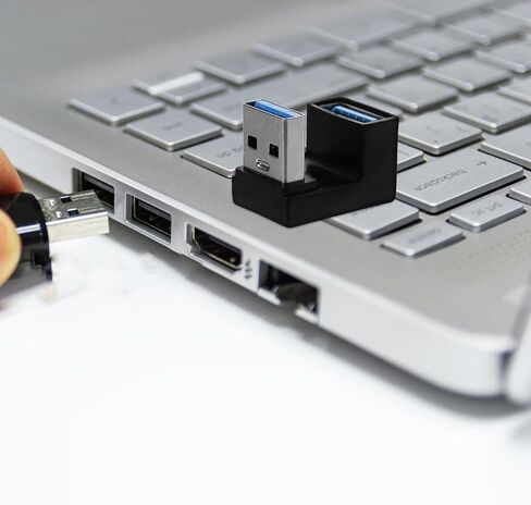 Homoyoyo 2pcs USB 3.0 Black Male to Female 10gbps Right Angle Adapter in Saudi Arabia