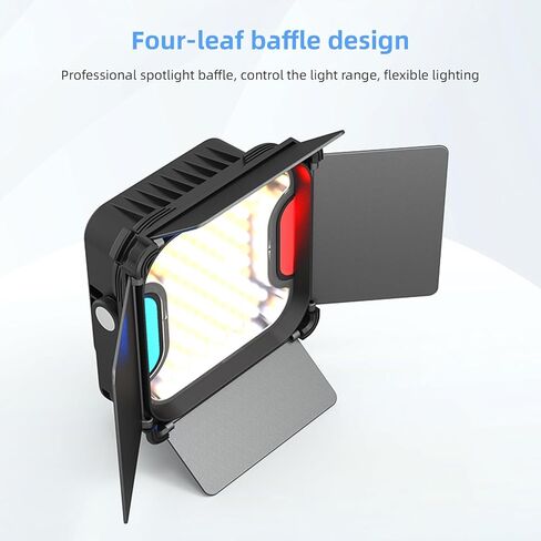 LED Video Light Panel Photography Fill Lighting Dimmable CRI95 Plus Portable Cordless with Barn Door Magnetic Bracket for Vlog Live Streaming Video Recording Studio in Kuwait