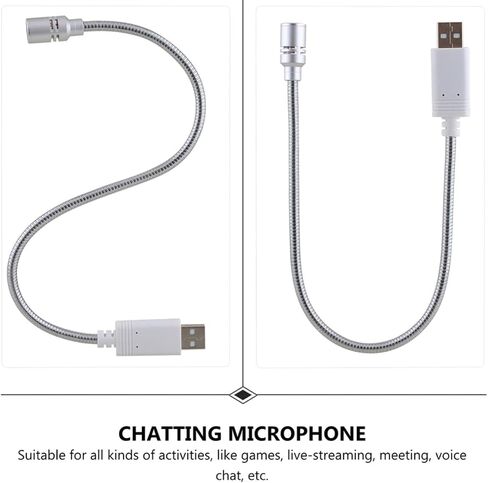 USB Microphone for Computer and Laptop, High Sensitivity, Silver in Saudi Arabia