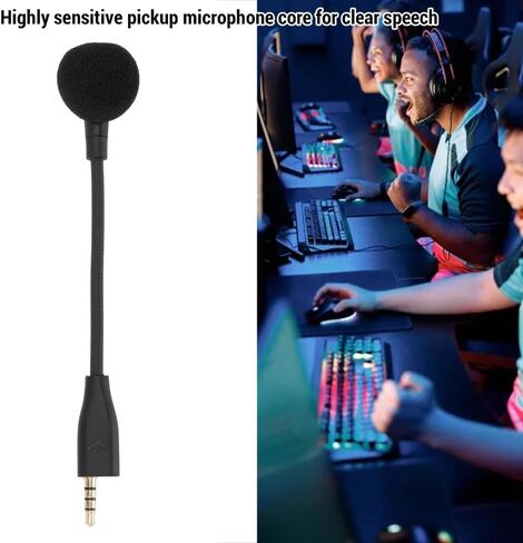 5.91in Gaming Headset Mic Flexible Gooseneck Hose 3.5MM Gold Plated Connector Plug and Play for MMX100 MMX150 Gaming Headphones in Saudi Arabia