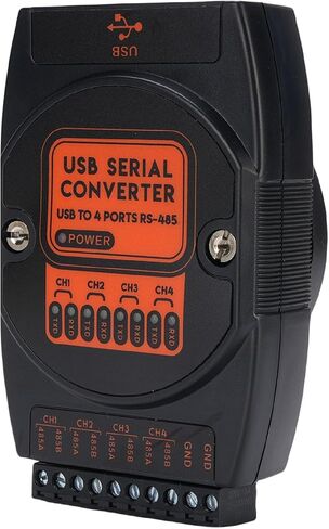 Industrial Isolated USB to 4 Way 485 Serial Isolated Converter, 4.33x2.83x1.02in Digital Converter with Back Clips Design Industrial Grade in Saudi Arabia