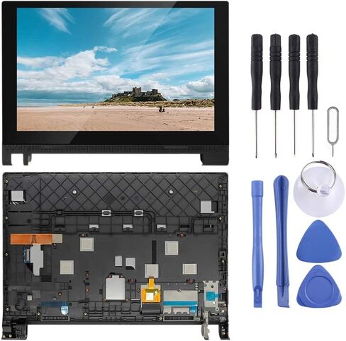 CHENYAN OEM LCD Screen for Lenovo Yoga Tab 3 10.1 YT3-X50F YT3-X50 Digitizer Full Assembly with Frame (Black) in Kuwait
