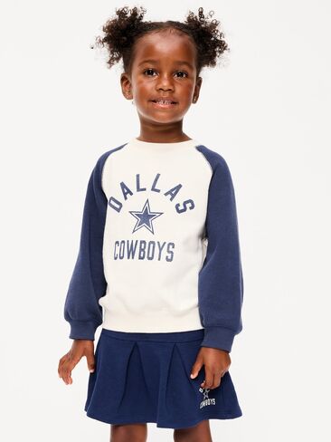 سويت شيرت Old Navy Dallas Cowboys برقبة دائرية للفتيات الصغيرات - Dallas Cowboys in Kuwait