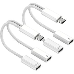 USB C Splitter 1 in 2 Out, Dual USB-C Charger and Headphone Adapter, USB-C Splitter PD 60W Fast Charging, Type C Audio Adapter Dongle Cable for Apple iPhone 15 16 17/iPad Pro/Galaxy/Pixel (1PACK) in Saudi Arabia
