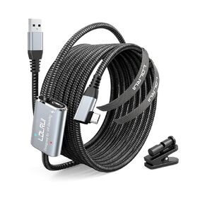 LDLrui VR Link Cable 16FT (5M), PD3.0 Fast Charging-Unlimited Playtime, USB 3.0 to USB-C 5Gbps, for Meta Quest 3/2/Pro & Pico 4, PC VR Cable with Clip, Steam VR & Oculus Compatible in Saudi Arabia