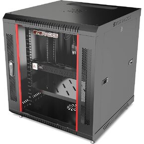 12U Wall Mount Server Rack Cabinet, 19" Locking Network Rack, 24" Deep, Glass Door, with Fan, PDU and Shelf in Saudi Arabia