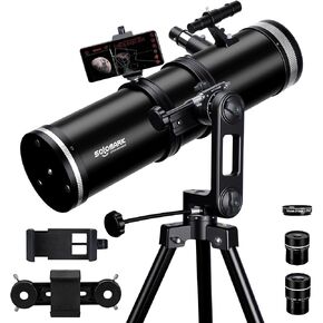 SOLOMARK 130mm Professional Astronomical Telescope, High Powered 650mm Focal Length Telescopes for Adults & Beginners, Alt-Az Mount with Fine Adjustment, Dual Phone Adapters,Moon Filter in Saudi Arabia