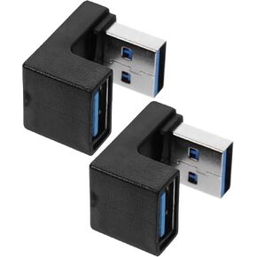 2pcs USB 3.0 Right Angle Adapter 90 Degree Male Female Connector in Kuwait
