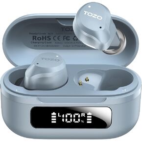 TOZO NC9 Hybrid Active Noise Cancelling Wireless Earbuds, 6 Mics ENC Clear Call, IPX8 Waterproof, in Ear Bluetooth 5.3 Headphones Stereo Bass Ear Buds 60H Playtime with LED Display 32 EQs via APP in Saudi Arabia