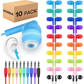 Kids Earbuds Bulk 10 Pack for Classroom School, Multi Colored Wired Earphones with 3.5 mm Jack for Students Children Boys Girls Toddler Adult in Saudi Arabia