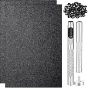 Black Thermoform Sheet & Eyelet Bundle for Holster Making - DIY 2 Pcs 12"x8" Plastic Sheets, 100 Pcs 7mm Eyelets + 3 Tools, Hardware Craft for Custom Gun Holsters, Knife Sheaths in Saudi Arabia