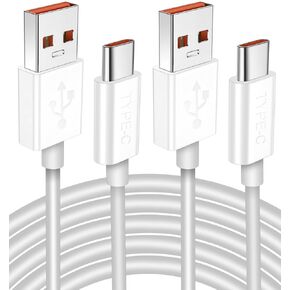 Jelanry 6.6ft 2Pcs USB C Cable 6A Fast Charging USB Type C Cable 120W 90W in Saudi Arabia