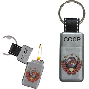 NIVEK Slim Vintage Style Keychain Lighter Soft Flame Refillable Metal Pocket Lighter Compact Portable Retro Design for Men Women (Tiger) in Kuwait
