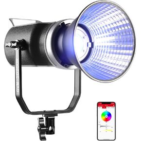 GVM 200W RGB LED Video Light, 2700K~7500K COB Photography Lighting with Bowens Mount/APP/DMX Control, 98200lux/0.5m Continuous Output Lighting for Studio Photography, 8 Effects in Saudi Arabia