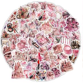 135pcs Makeup Stickers, Cute Girl Vinyl Waterproof Cosmetology Sticker for Laptop，Skateboard，Phone Case，Beauty Decals Gifts for Girls for Party Favors Supplies Decor in Saudi Arabia