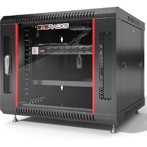 Sysracks 9U Wall Rack Mount Server 19" Deep Network Cabinet, Server Rack with Fan, Removable Side Panels, Locking Glass Door 24" Computer Cabinet Enclosure Network Rack Case 9.600 in Saudi Arabia
