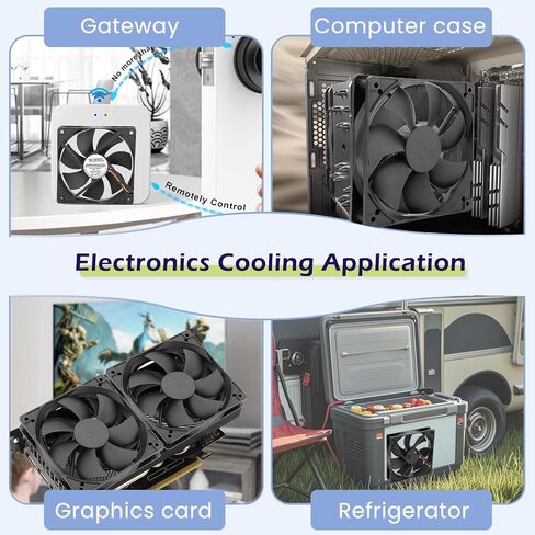 DC 120mm x 25mm Slim Wing 12V 3PIN-Silent Brushless PC Case Cooling Fan for Computer/Heatsink/Radiator Replacement-(SW120 X 2-1500RPM) in Saudi Arabia