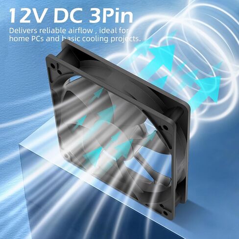 DC 120mm x 25mm Slim Wing 12V 3PIN-Silent Brushless PC Case Cooling Fan for Computer/Heatsink/Radiator Replacement-(SW120 X 2-1500RPM) in Saudi Arabia