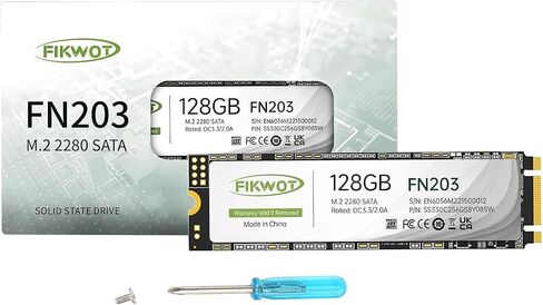 Fikwot FN203 M.2 SATA SSD - SLC Cache 3D NAND TLC SATA III 6Gb/s M.2 2280 NGFF Internal Solid State Drive, Up to 550MB/s, Compatible with Ultrabooks, Tablet Computers and Mini PCs (128GB) in Kuwait